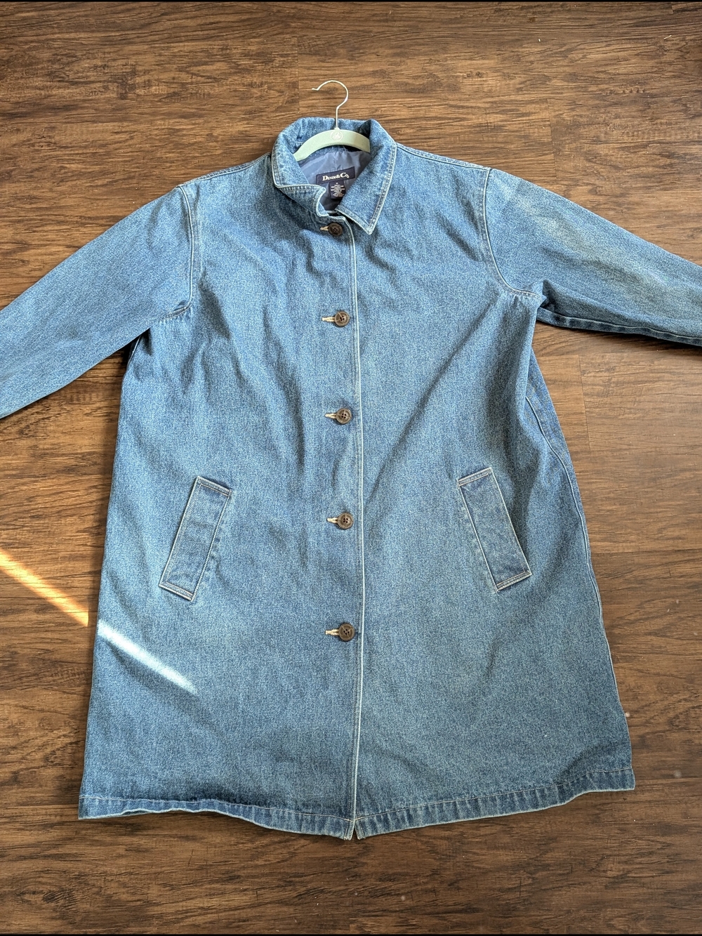 Vintage Denim & Co Denim Duster Coat Trench Coat Women’s Size 1x
